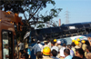 Pvt bus rams into Kulur bridge embankment; lucky escape for passengers